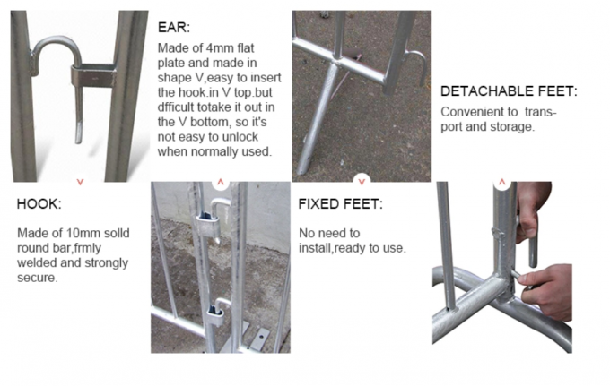 Устойчивый автомобиль 47 "Металлические барьеры толпы Временный забор бассейна 2