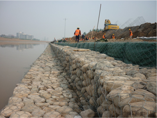 сплетенный провод длины подпорной стенки 2.0m коробки Gabion размера отверстия 80*100mm