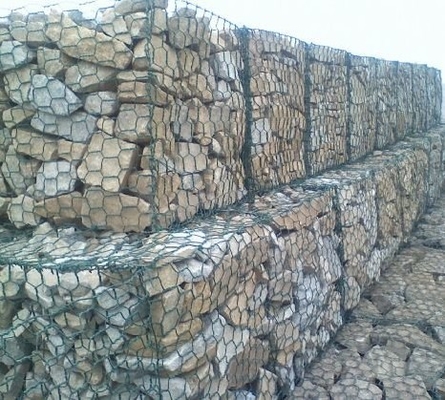 Цинковая покрытие Gabion Mesh ограждение 200 мм оцинкованные для поддерживающих стен систем