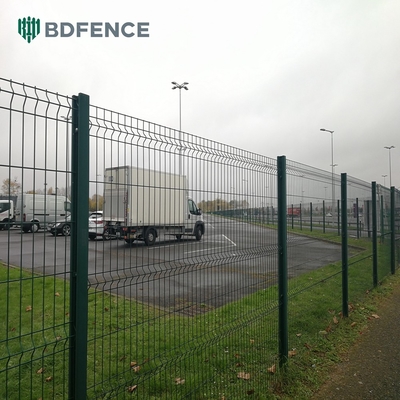 Wire Dia 5mm Metal Mesh Fencing RAL 6005 Green Powder Coated 3D Fence Panel Triangle Bending Fence Для строительной площадки