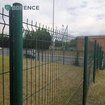 Wire Dia 5mm Metal Mesh Fencing RAL 6005 Green Powder Coated 3D Fence Panel Triangle Bending Fence Для строительной площадки