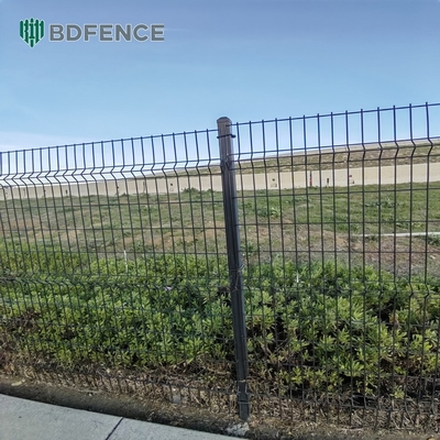 Wire Dia 5mm Metal Mesh Fencing RAL 6005 Green Powder Coated 3D Fence Panel Triangle Bending Fence Для строительной площадки