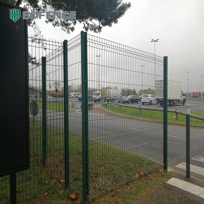 Wire Dia 5mm Metal Mesh Fencing RAL 6005 Green Powder Coated 3D Fence Panel Triangle Bending Fence Для строительной площадки